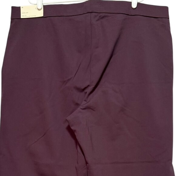 St. Johns Bay Women Wide Leg Pull-on High Rise Stretch Plum Pants Plus Sz 2X NWT - Picture 4 of 11